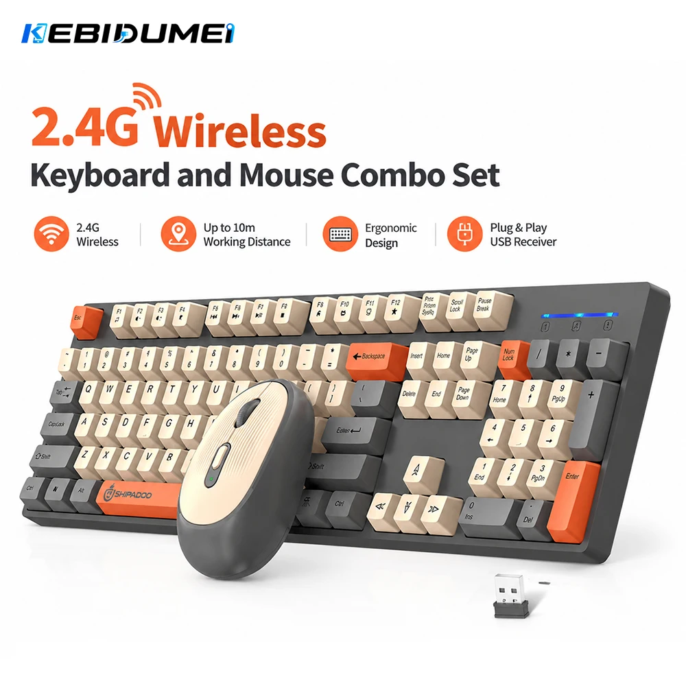 Laptop Accessories Combo - KEBIDUMEI 2.4G 무선 키보드 및 마우스