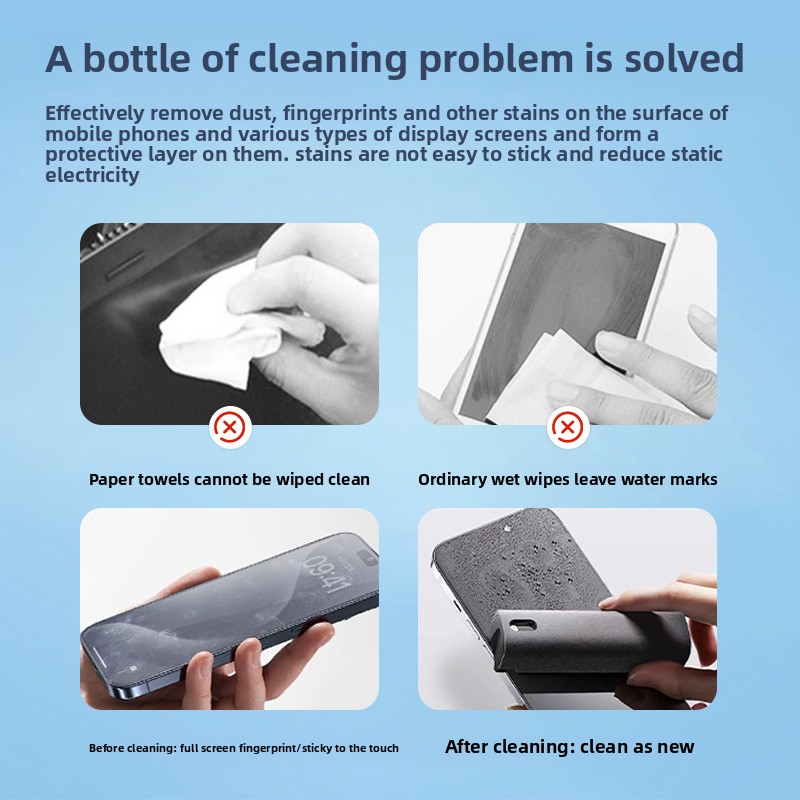 2 in 1 스프레이 클리너 닦아 전화 화면 태블릿 자 - Screen Cleaning Kit 리뷰 및 가격