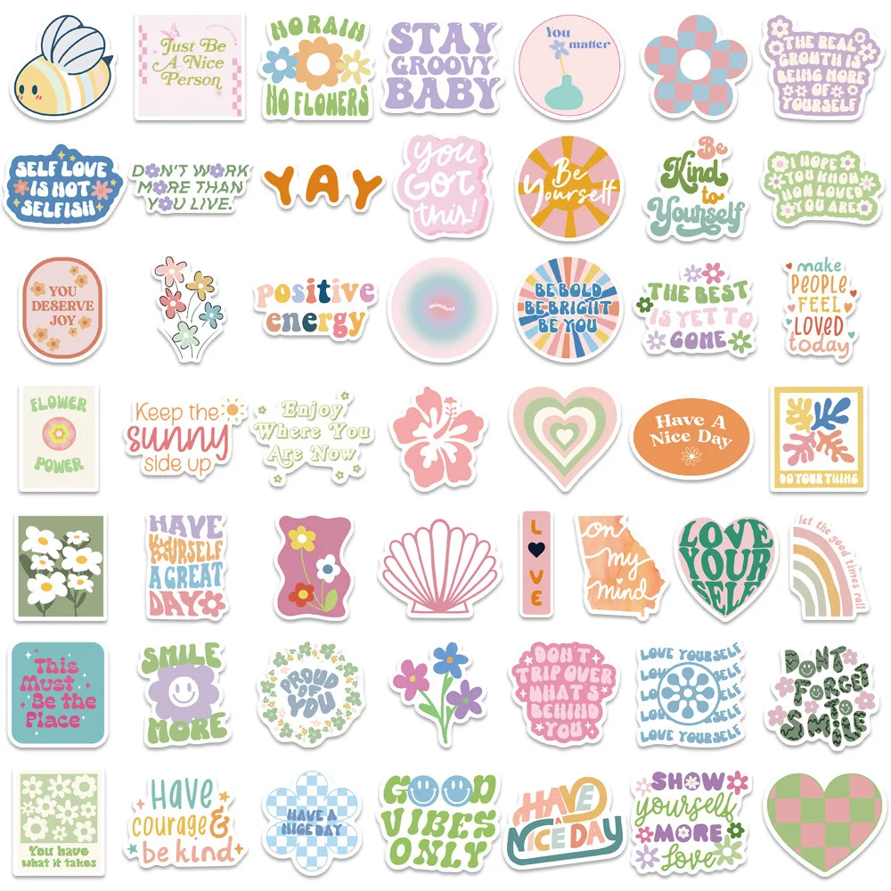 10/50/100pcs 핑크 영감 단어 스티커 낙서 V - Laptop Accessories Girly 리뷰 및 가격