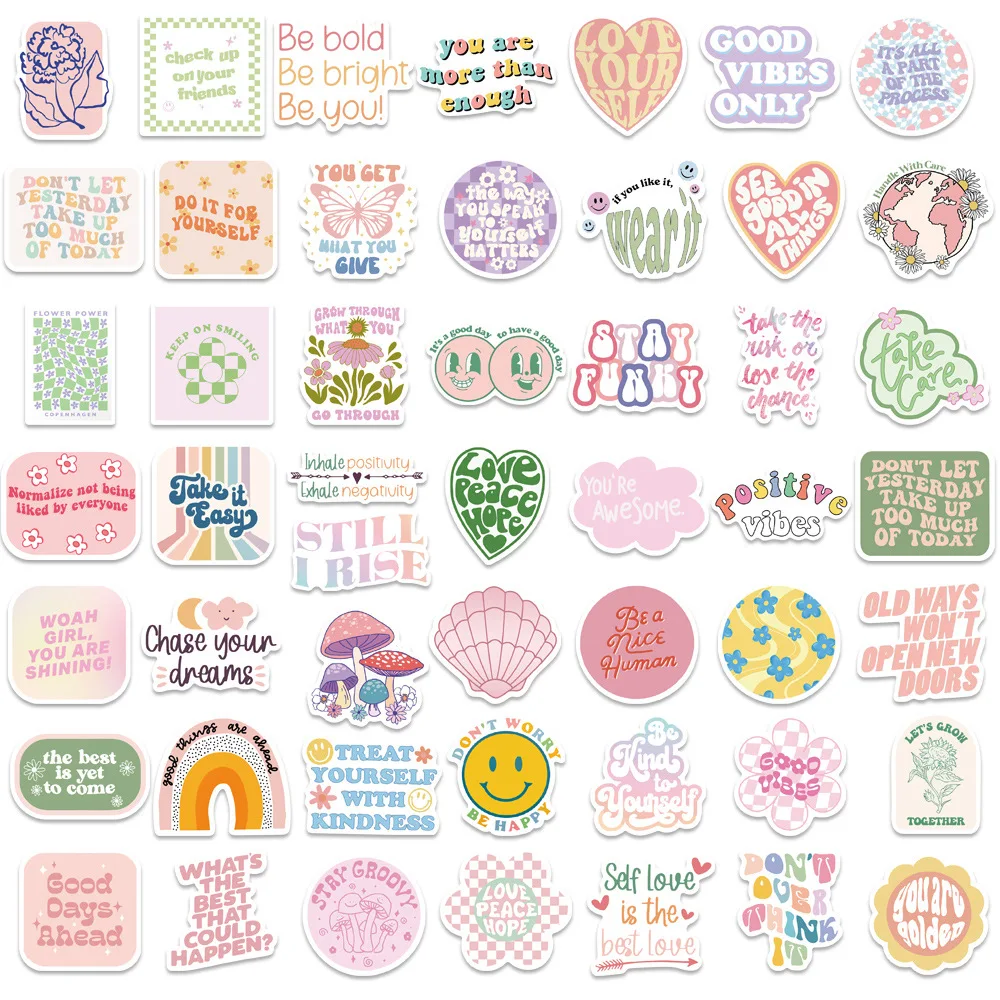10/50/100pcs 핑크 영감 단어 스티커 낙서 V - Laptop Accessories Girly 리뷰 및 가격