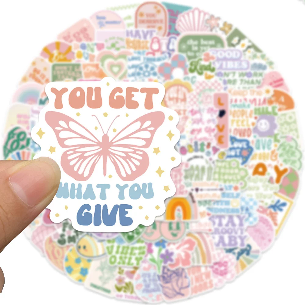 10/50/100pcs 핑크 영감 단어 스티커 낙서 V - Laptop Accessories Girly 리뷰 및 가격