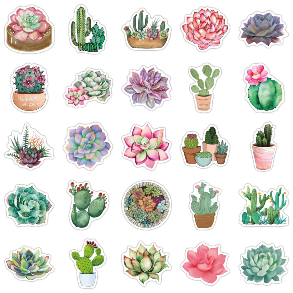 노트북 저널 플래너용 다육이 스티커 50 개, 전화,  - Laptop Accessories Girly 리뷰 및 가격