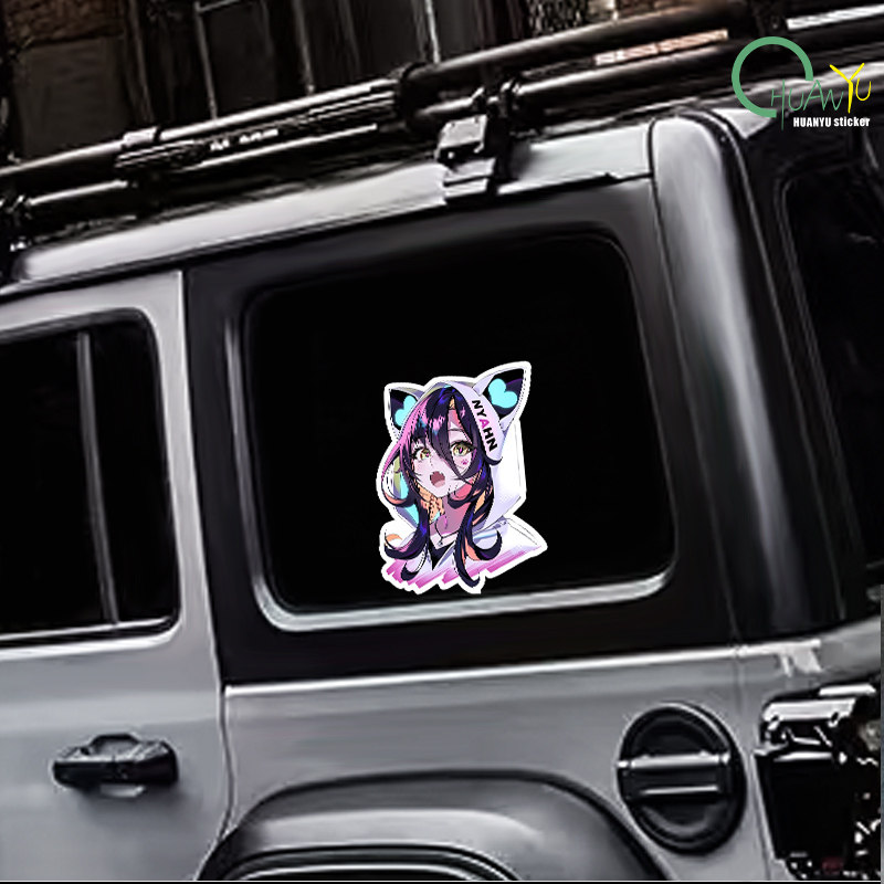 미래 스타일 귀여운 애니메이션 소녀 머리 벽 스티커 멋 - Laptop Accessories Girly 리뷰 및 가격