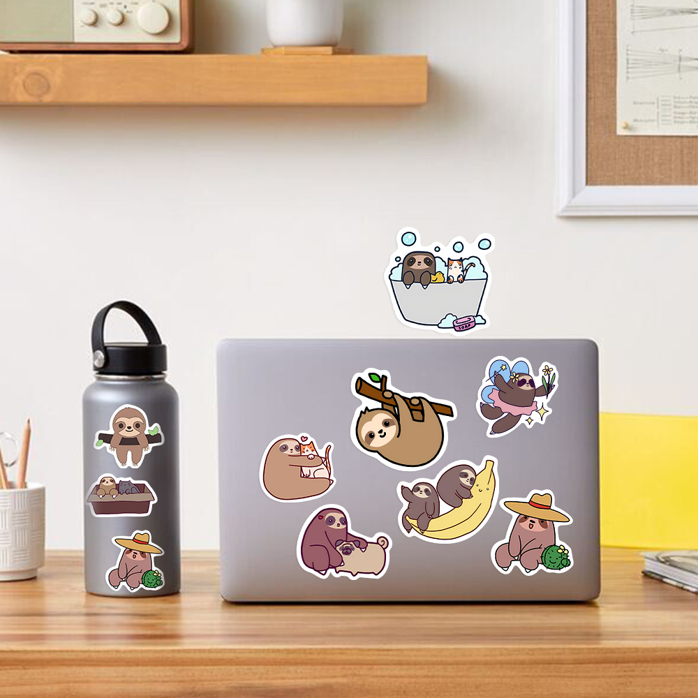 귀여운 나무 늘보 동물 만화 스티커, 노트북 수하물 전 - Laptop Accessories Girly 리뷰 및 가격